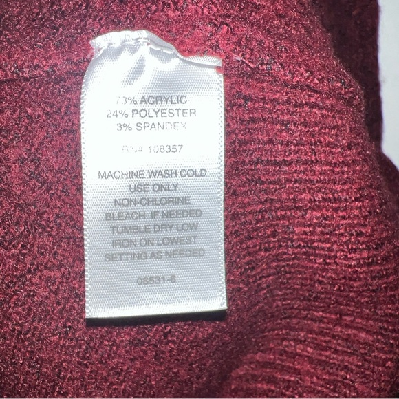 Liz Claiborne Woman Size XXL Pullover  Scalloped Crew Neck Sweater Maroon. - Picture 5 of 8